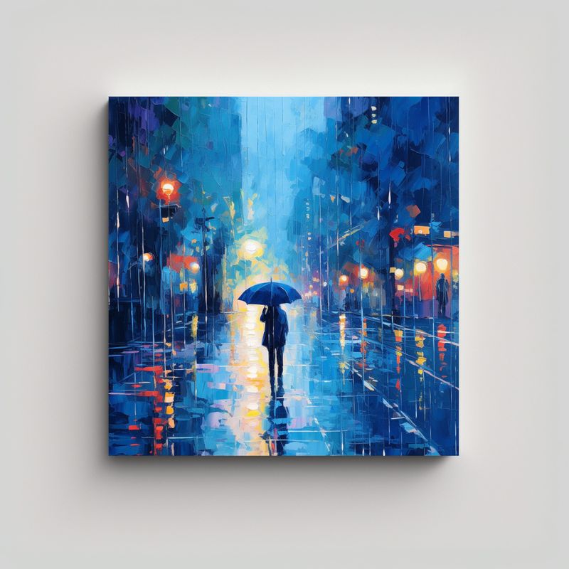 GENERICO - Cuadro De Lluvia Colorido Para Decoración 60x60 Cm