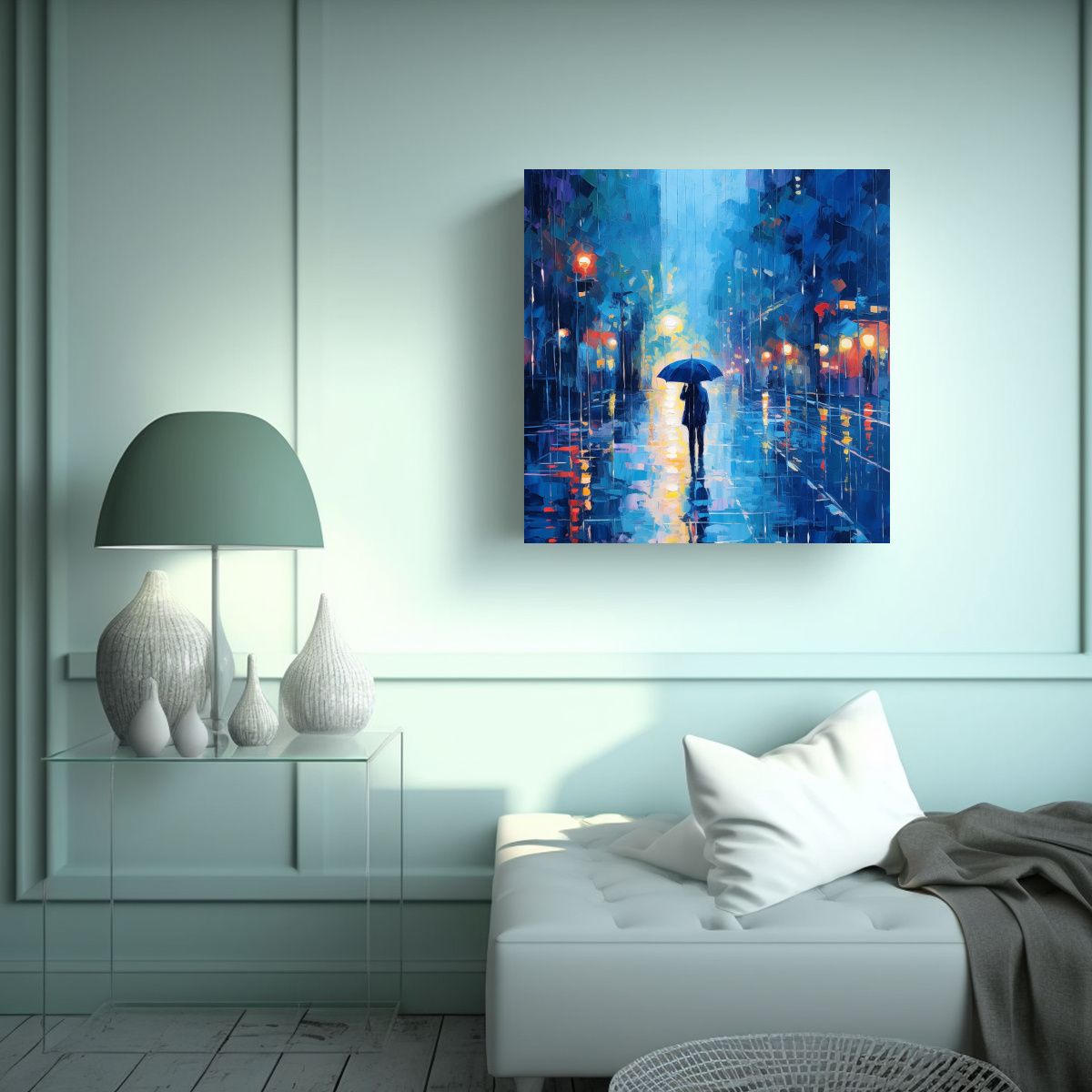 GENERICO - Cuadro De Lluvia Colorido Para Decoración 50x50 Cm