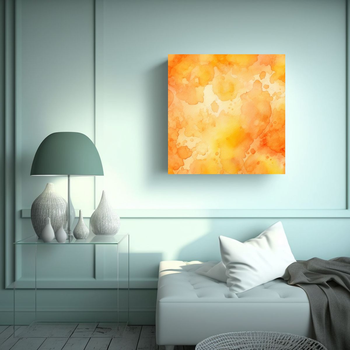 GENERICO - Cuadro Abstracto De Líneas Finas En Color 60x60 Cm