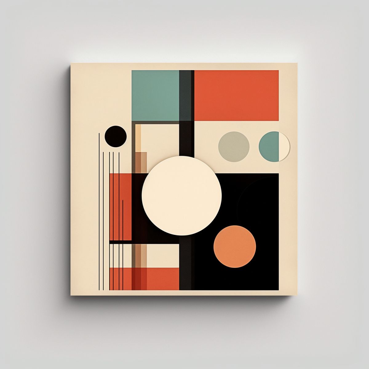 GENERICO - Cuadro Abstracto Vintage De Lienzo De Tela Valli 60x60 Cm