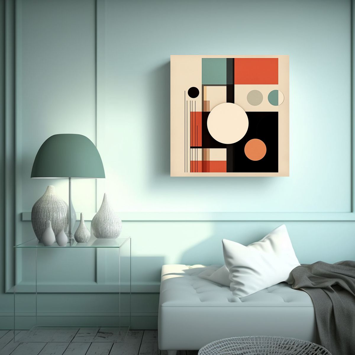 GENERICO - Cuadro Abstracto Vintage De Lienzo De Tela Valli 60x60 Cm