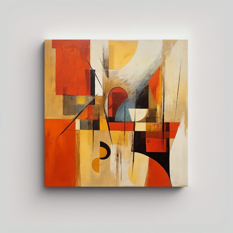 GENERICO - Pintura Decorativa Abstracta Vintage En Lienzo 70x70 Cm