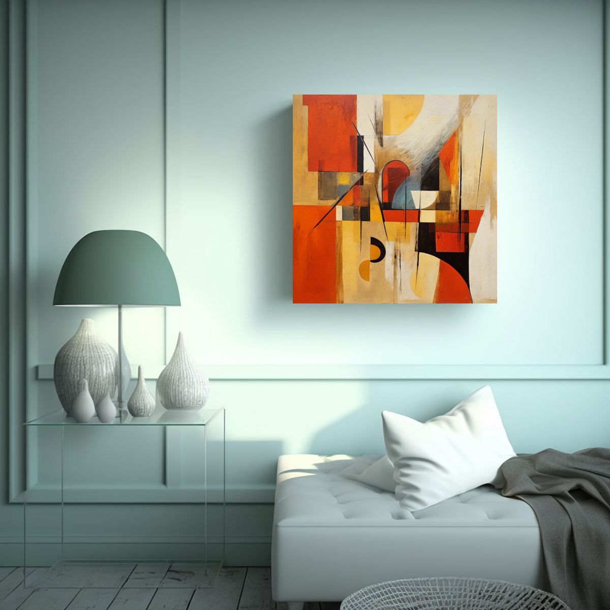 GENERICO - Pintura Decorativa Abstracta Vintage En Lienzo 80x80 Cm