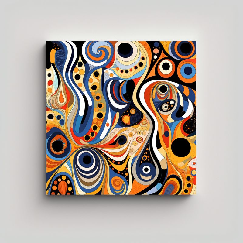 GENERICO - Cuadro Abstracto Impresionante Con Patrón Grande 60x60 Cm