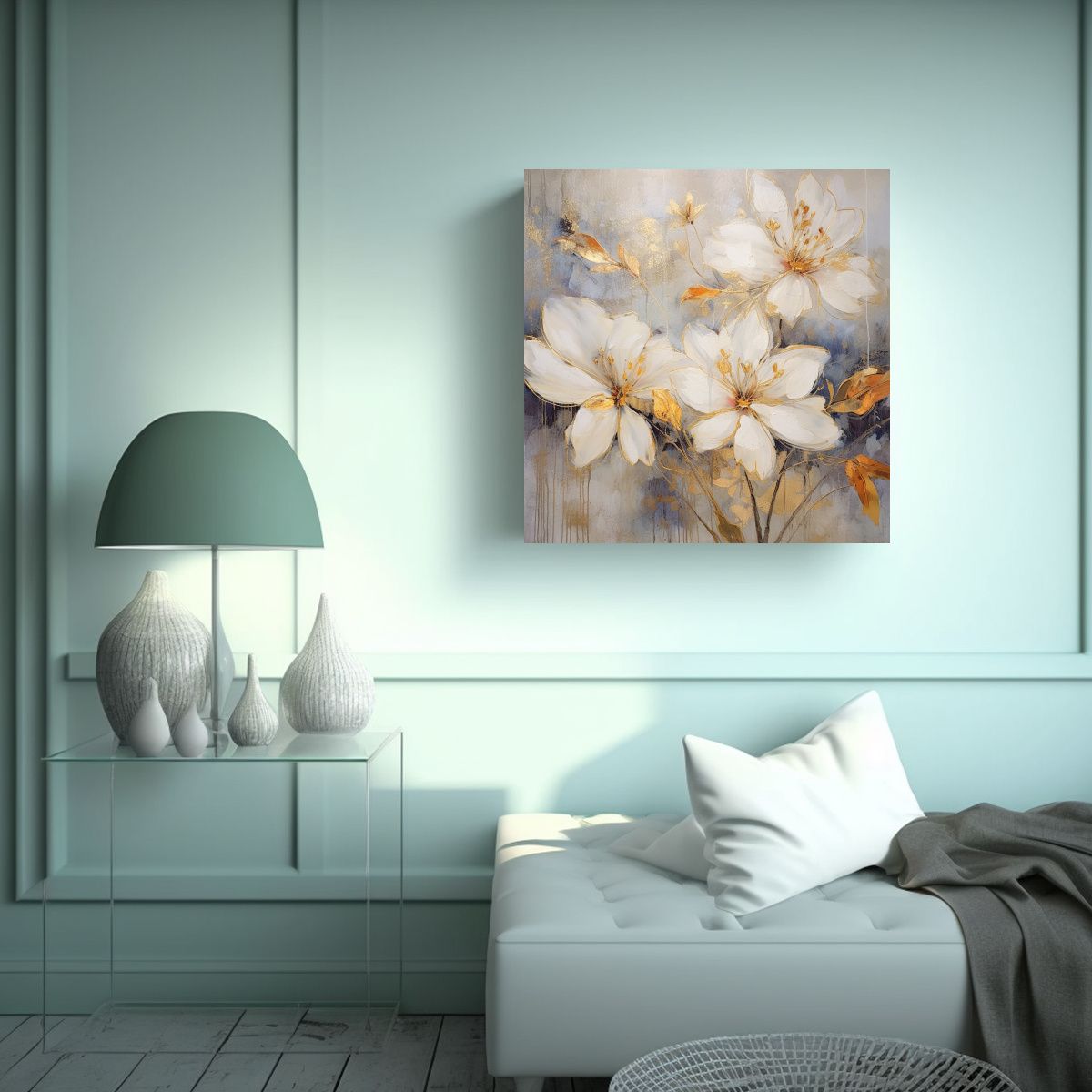 GENERICO - Pinturas Decorativas Florales Orientales En 90x90 Cm