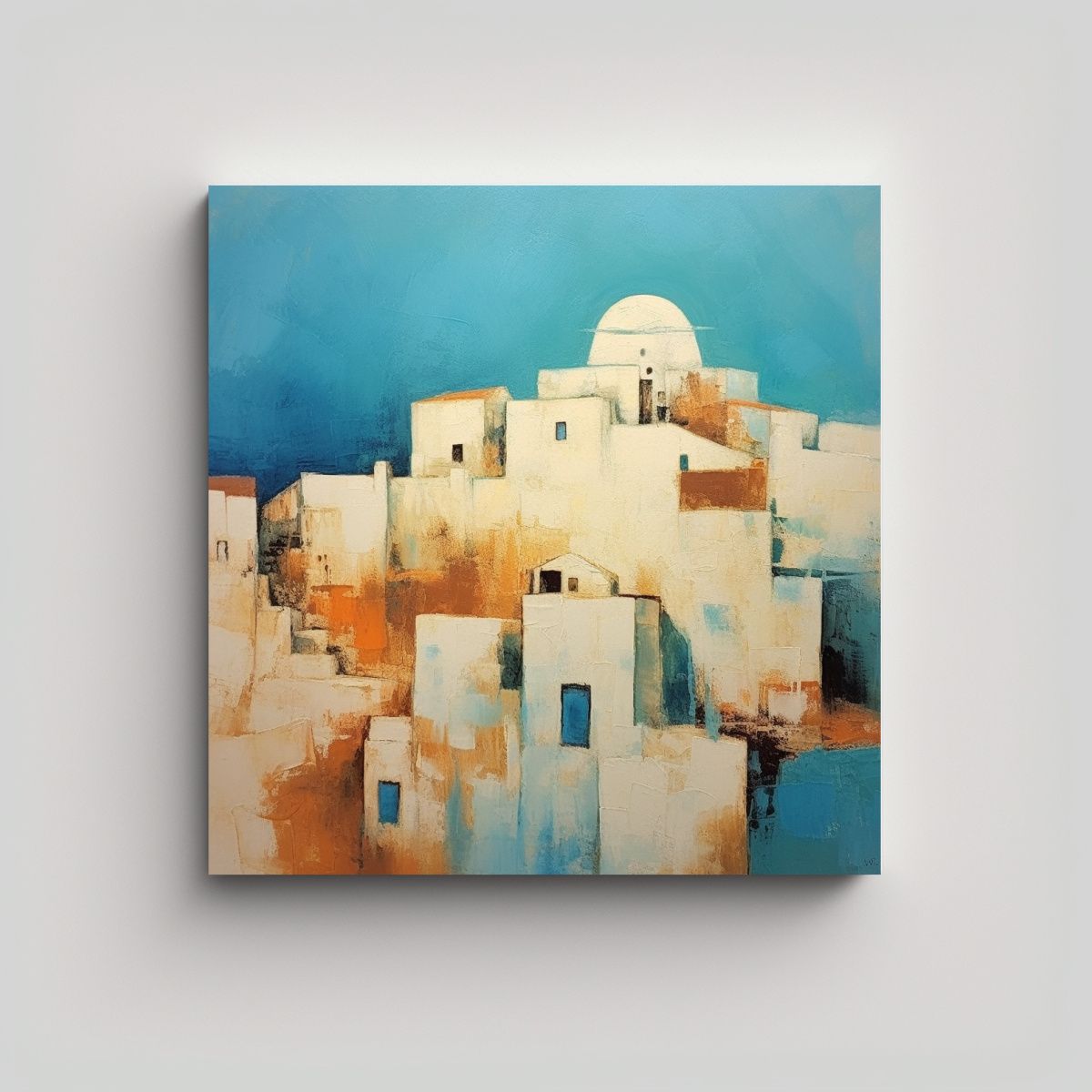 GENERICO - Lienzo Majestuosas Santorini Pintado Por Rothko 90x90 Cm