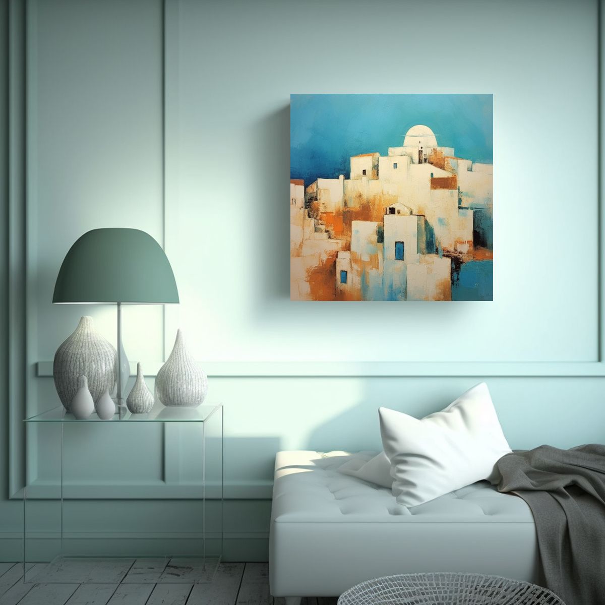 GENERICO - Lienzo Majestuosas Santorini Pintado Por Rothko 90x90 Cm