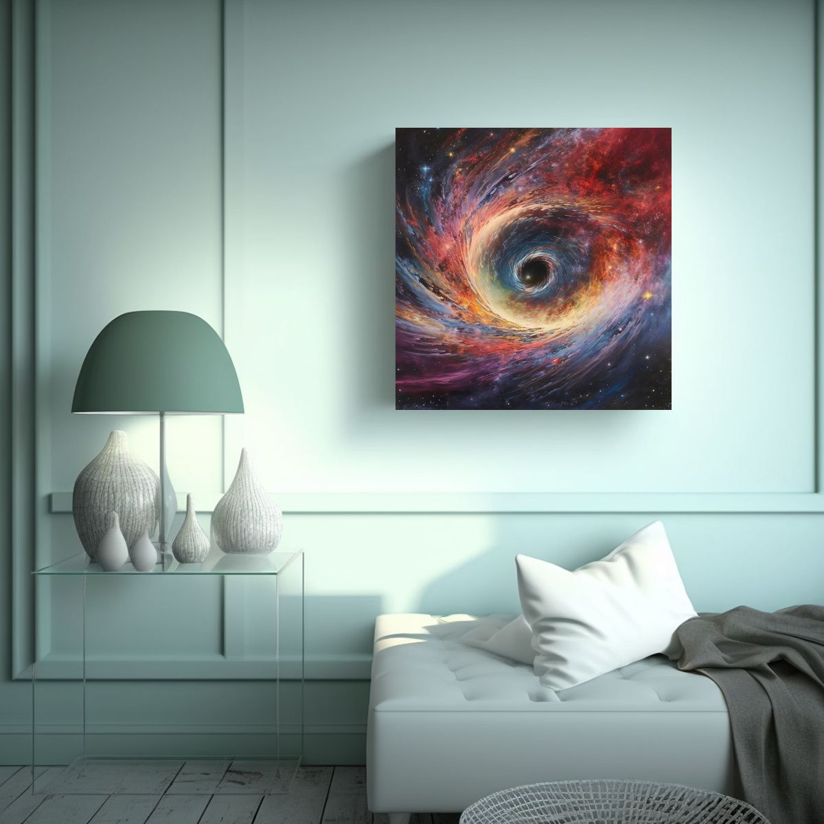 GENERICO - Cuadro Decorativo Pintura Galaxia Colapsando. 80x80 Cm