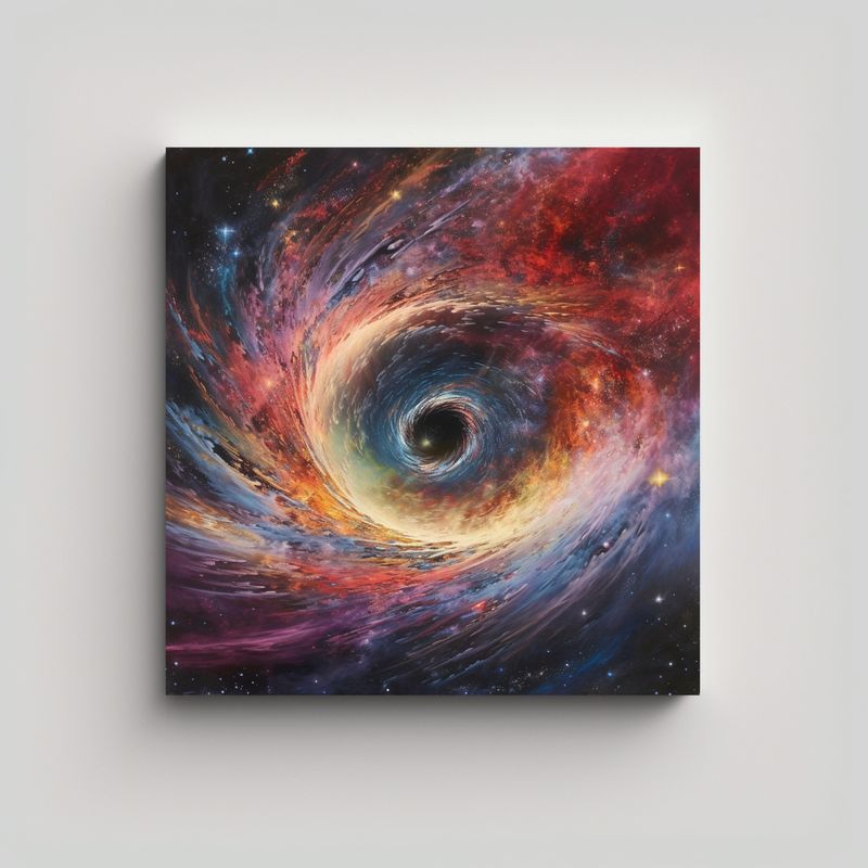 GENERICO - Cuadro Decorativo Pintura Galaxia Colapsando. 60x60 Cm