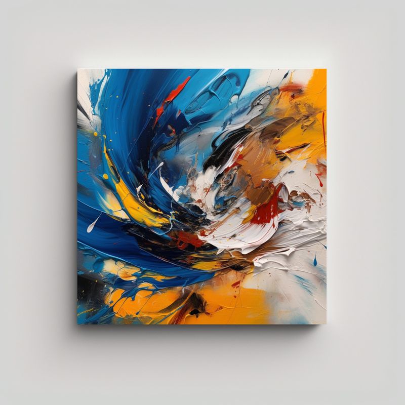 GENERICO - Cuadro Vintage Abstracto Exuberante Con Colores 90x90 Cm