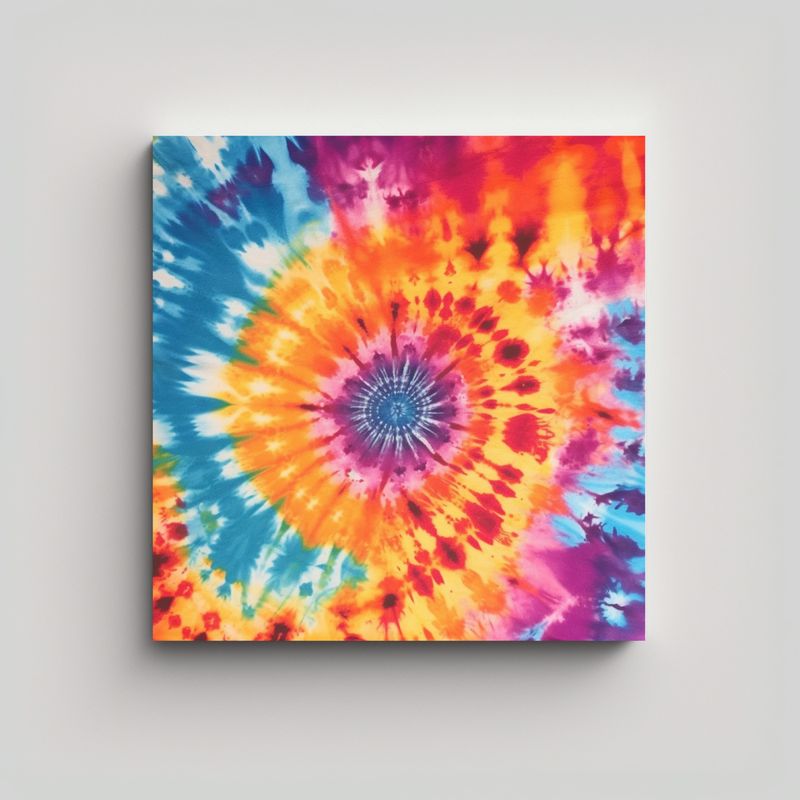 GENERICO - Cuadro Vintage Tie Dye Vida, Fondo Decorativo 70x70 Cm