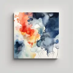 GENERICO - Pintura Decorativa Abstracta En Bastidor Con Tela 50x50 Cm