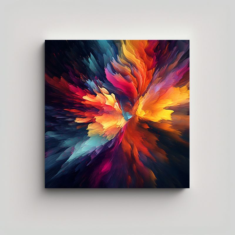 GENERICO - Cuadro Abstracto Infusión Para Sala 7 De 70x70 Cm