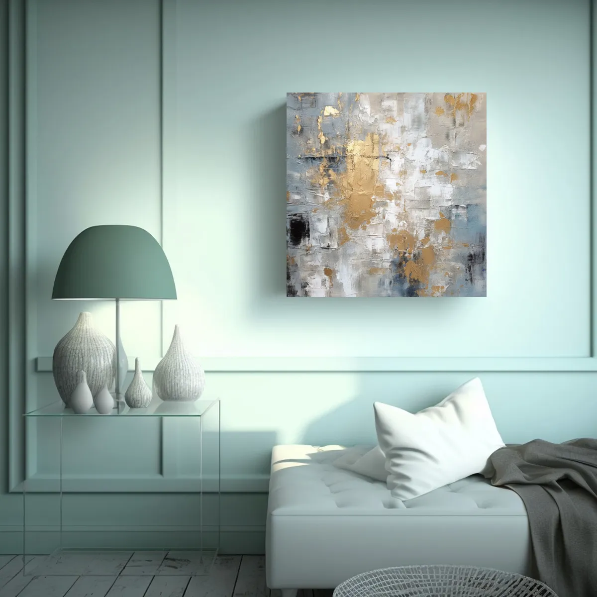 GENERICO - Pintura Contemporánea Metálica Con Tonos 80x80 Cm