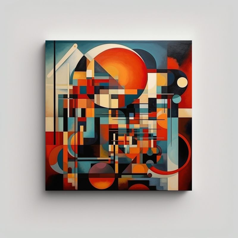GENERICO - Cuadro Decorativo Geométrico Multicolor De 80x80 Cm
