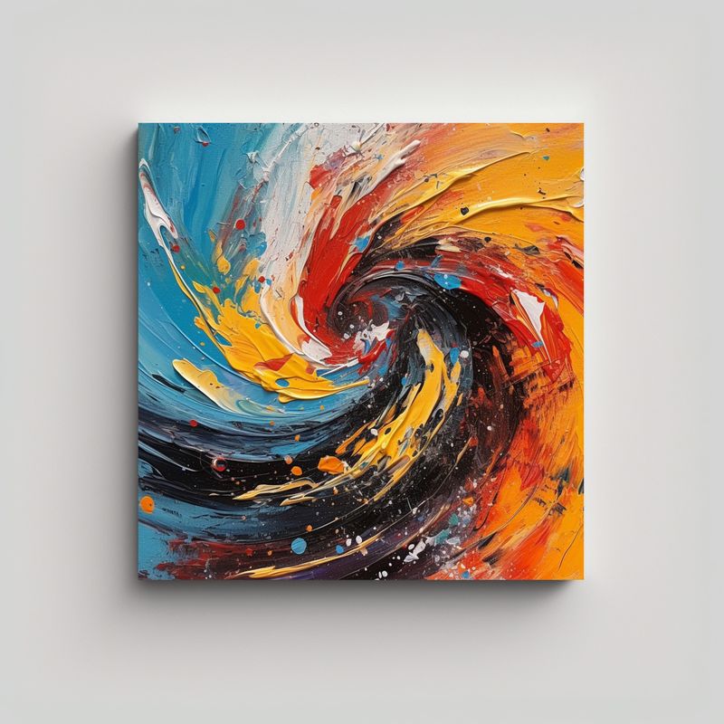 GENERICO - Pintura Abstracta Estilo Original En Lienzo 90x90 Cm