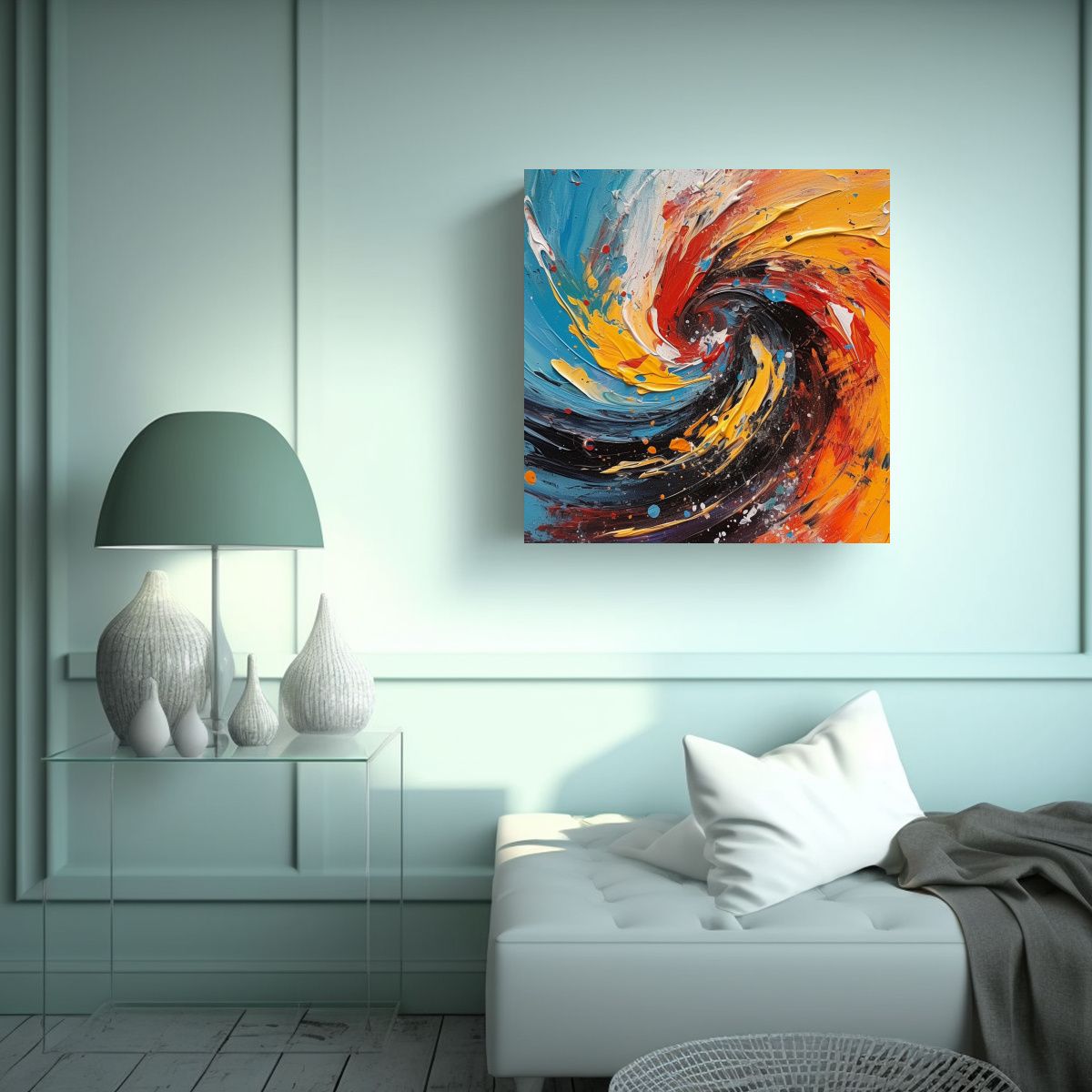 GENERICO - Pintura Abstracta Estilo Original En Lienzo 50x50 Cm