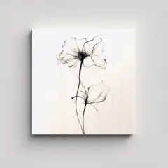 GENERICO - Cuadro Belleza Natural Dibujo Analítico Un Trazo 50x50 Cm