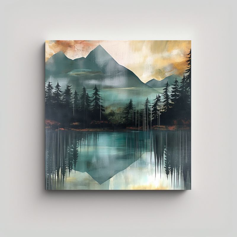 GENERICO - Pintura De Arte De Pared Estilo Abstracto Paisaje 90x90 Cm