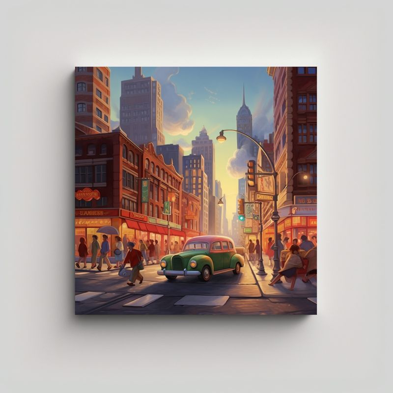 GENERICO - Cuadro Hermoso: Pintura Original De Calles 50x50 Cm
