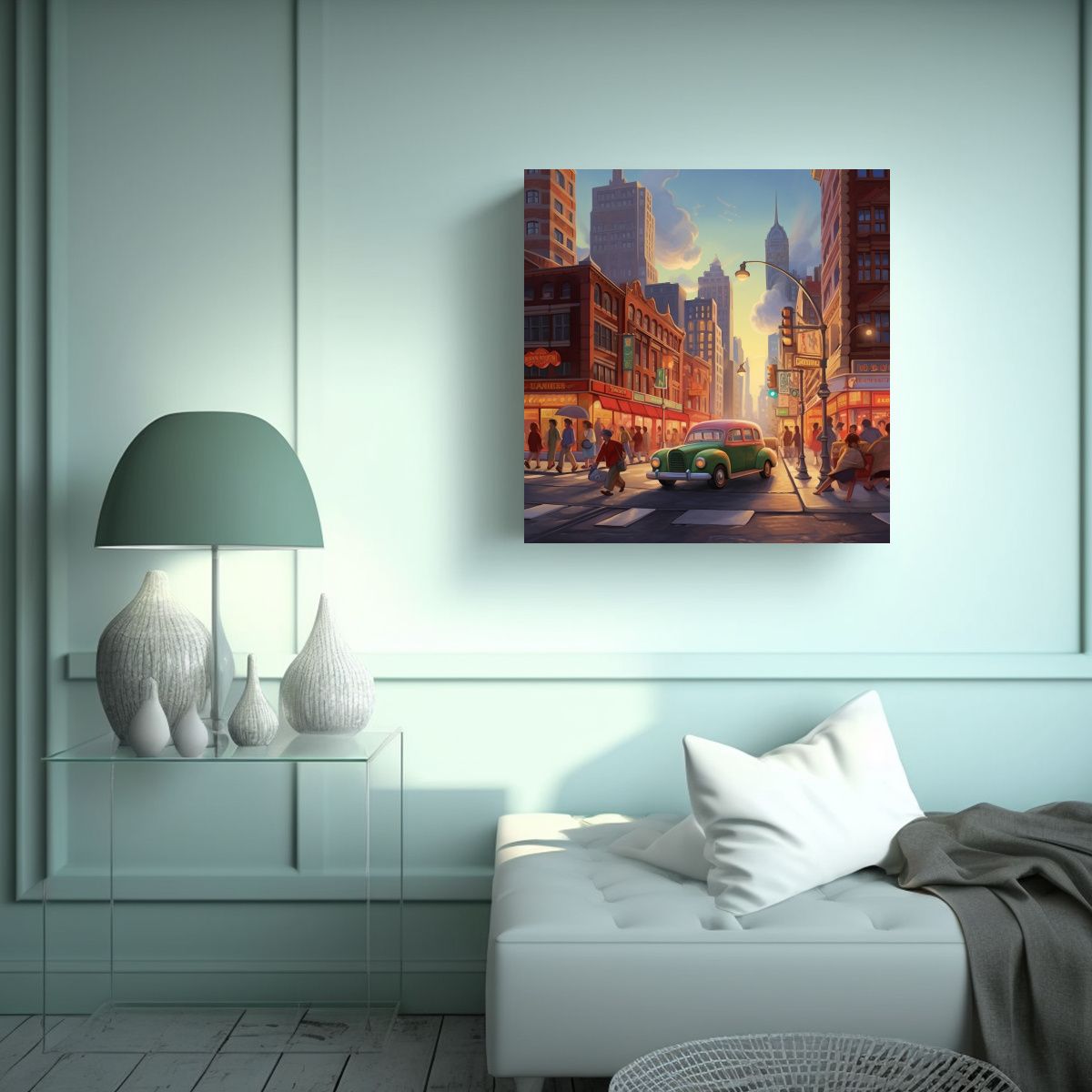 GENERICO - Cuadro Hermoso: Pintura Original De Calles 50x50 Cm