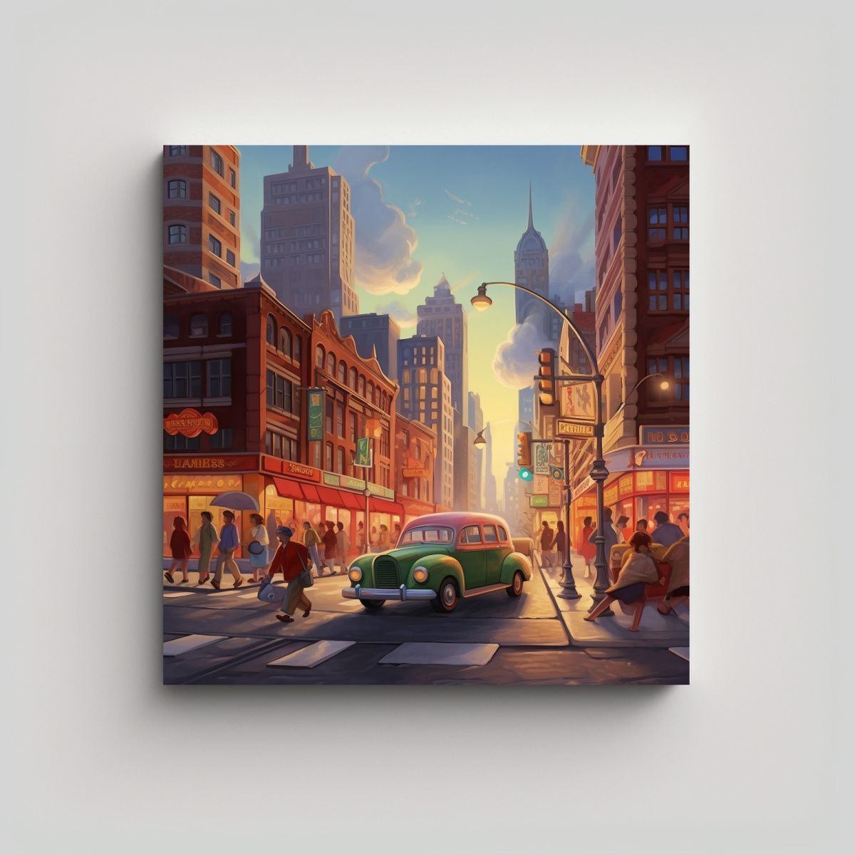 GENERICO - Cuadro Hermoso: Pintura Original De Calles 60x60 Cm