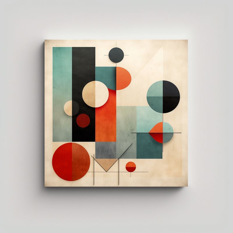GENERICO - Cuadro Moderno Geométrico, Decoración Para 90x90 Cm