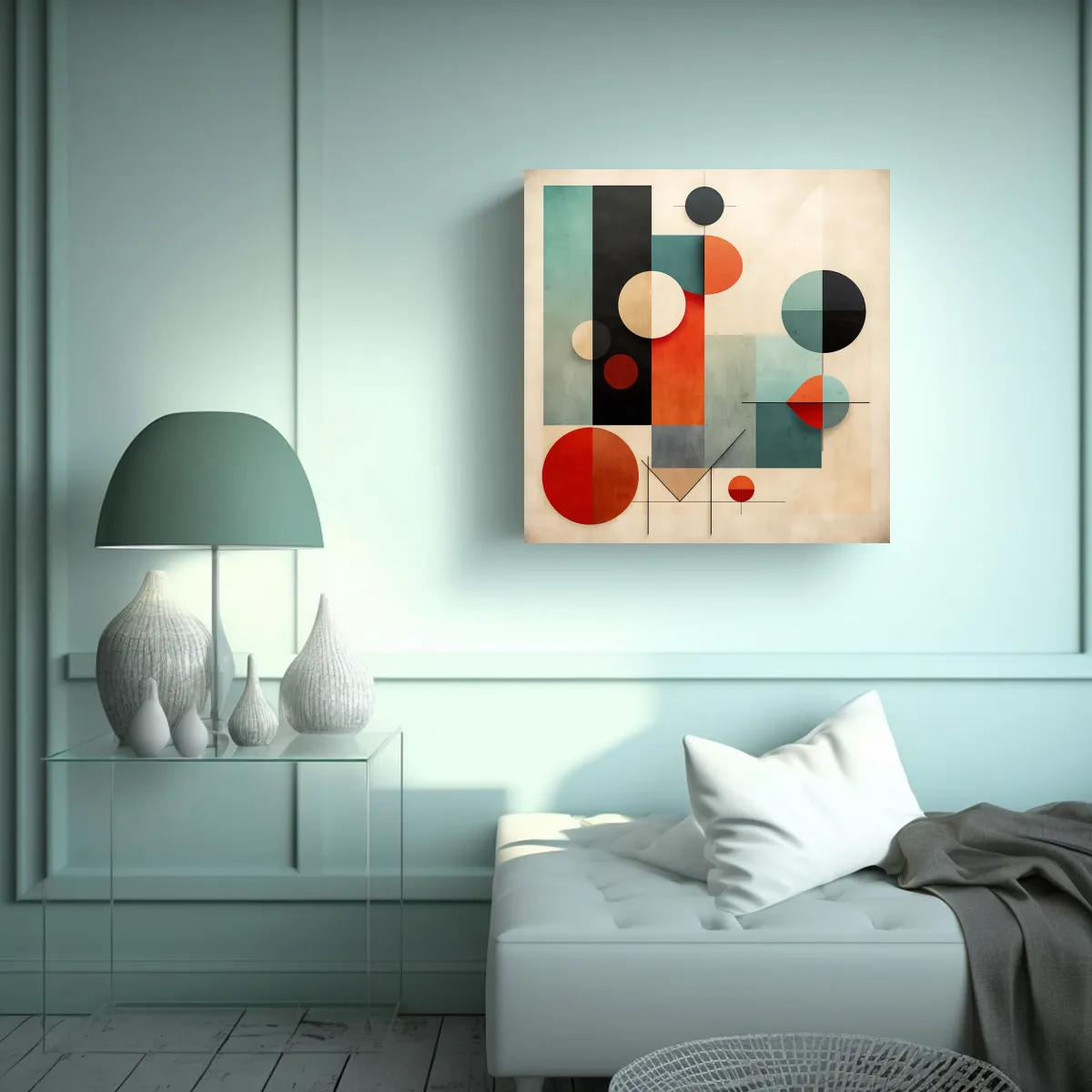 GENERICO - Cuadro Moderno Geométrico, Decoración Para 50x50 Cm