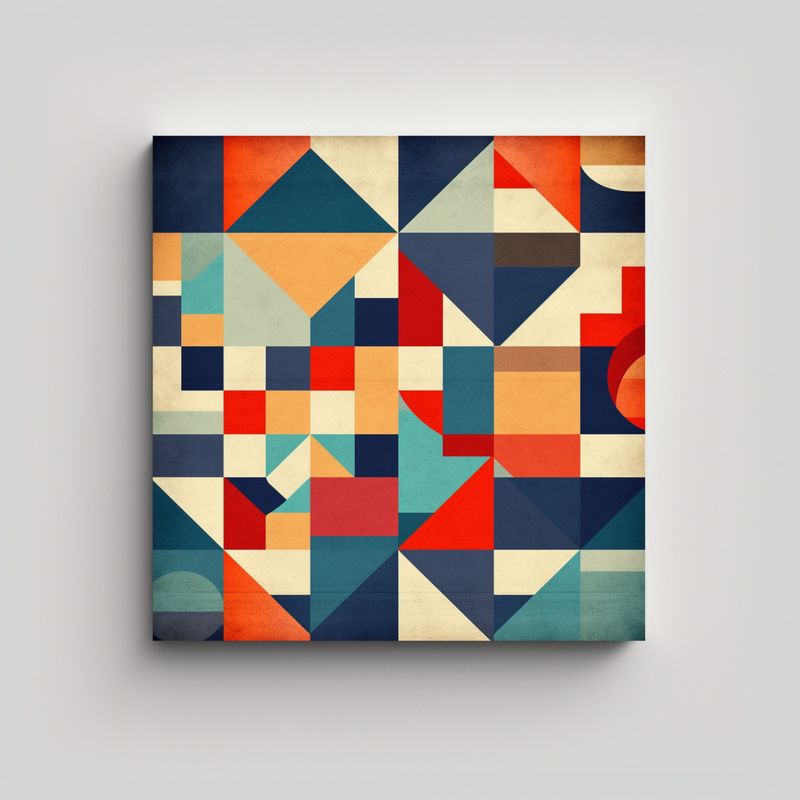GENERICO - Pinturas Decorativas Lienzo Colores Geométricos 90x90 Cm