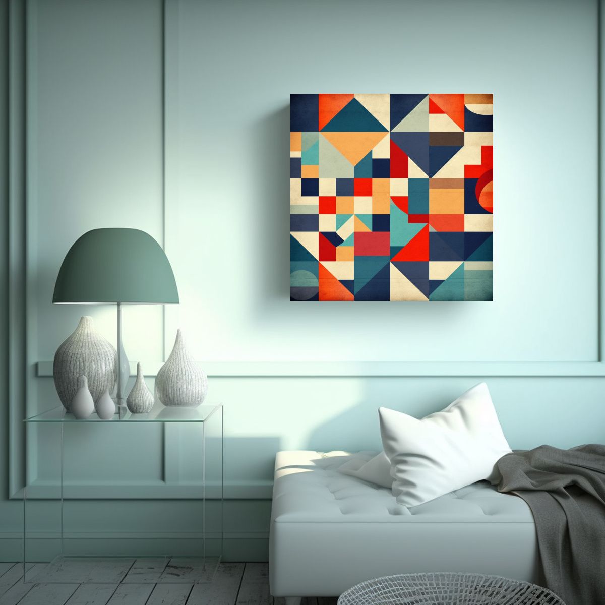 GENERICO - Pinturas Decorativas Lienzo Colores Geométricos 70x70 Cm