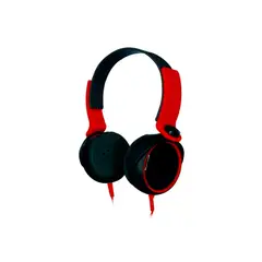MLAB - Audífonos Extrabass Over Ear Alámbricos Rojo