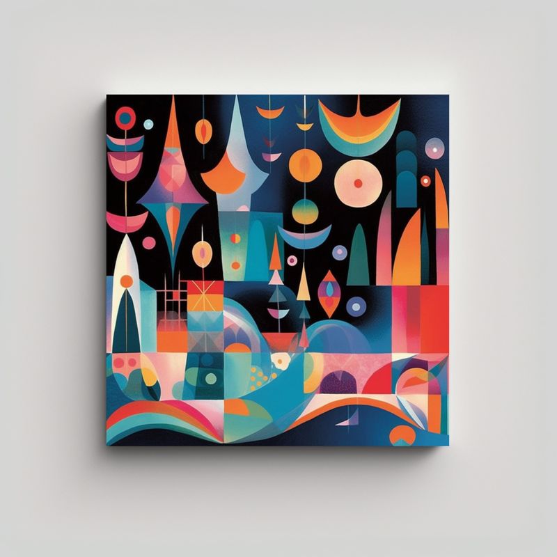 GENERICO - Pintura Abstracta Arte Moderno De Mary Blair 80x80 Cm