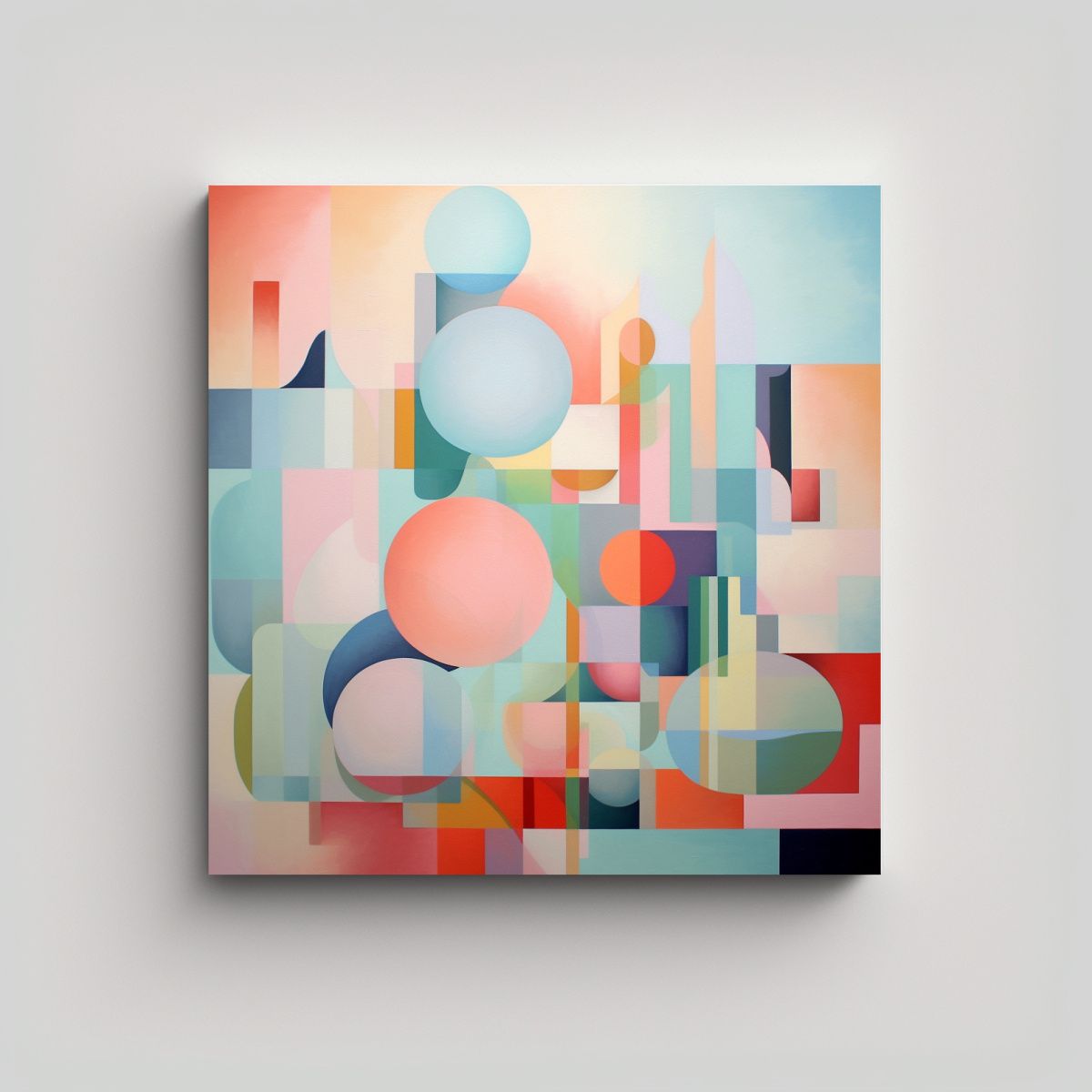 GENERICO - Cuadro Lienzo Abstracción Calma, Interacción 70x70 Cm