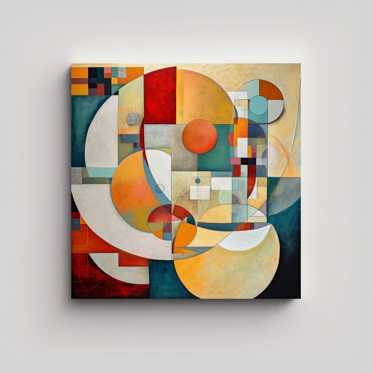 GENERICO - Cuadro Abstracto Moderno De Colores Rotos Y 50x50 Cm