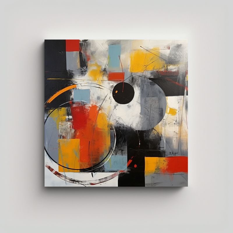 GENERICO - Pintura Contemporánea Profunda Con Diseño 70x70 Cm
