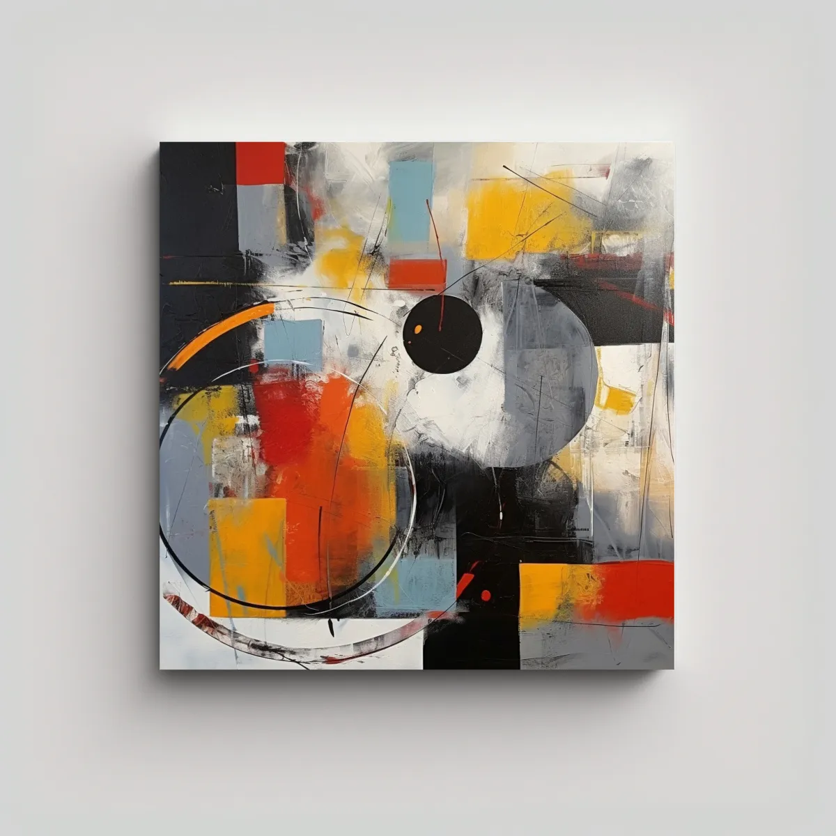GENERICO - Pintura Contemporánea Profunda Con Diseño 90x90 Cm