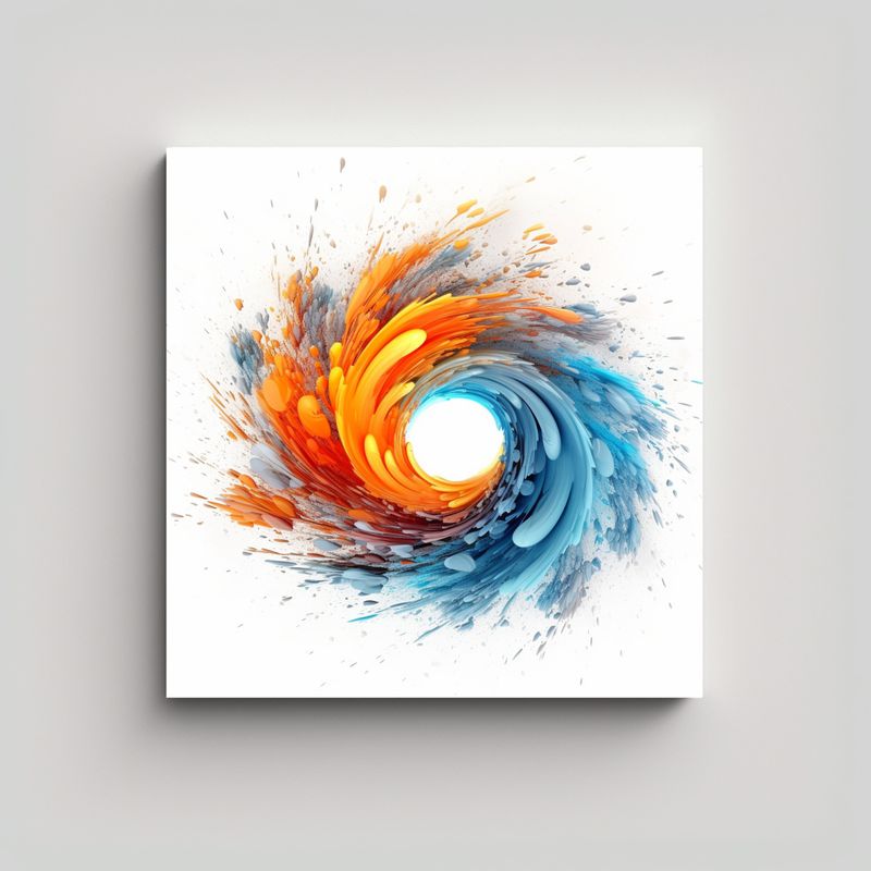 GENERICO - Pinturas Decorativas Futuristas Azules Y Naranjas 90x90 Cm