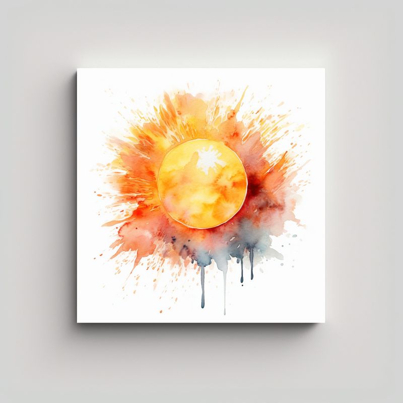 GENERICO - Lienzo Patrón Intenso Gama De Colores Acuarela 90x90 Cm