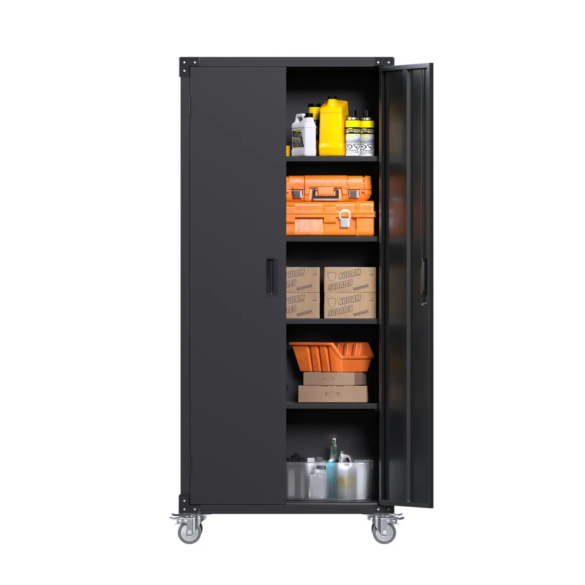 GENERICO - Armario Metalico Alto 5 niveles Porta herramientas - Linea Black TC-01