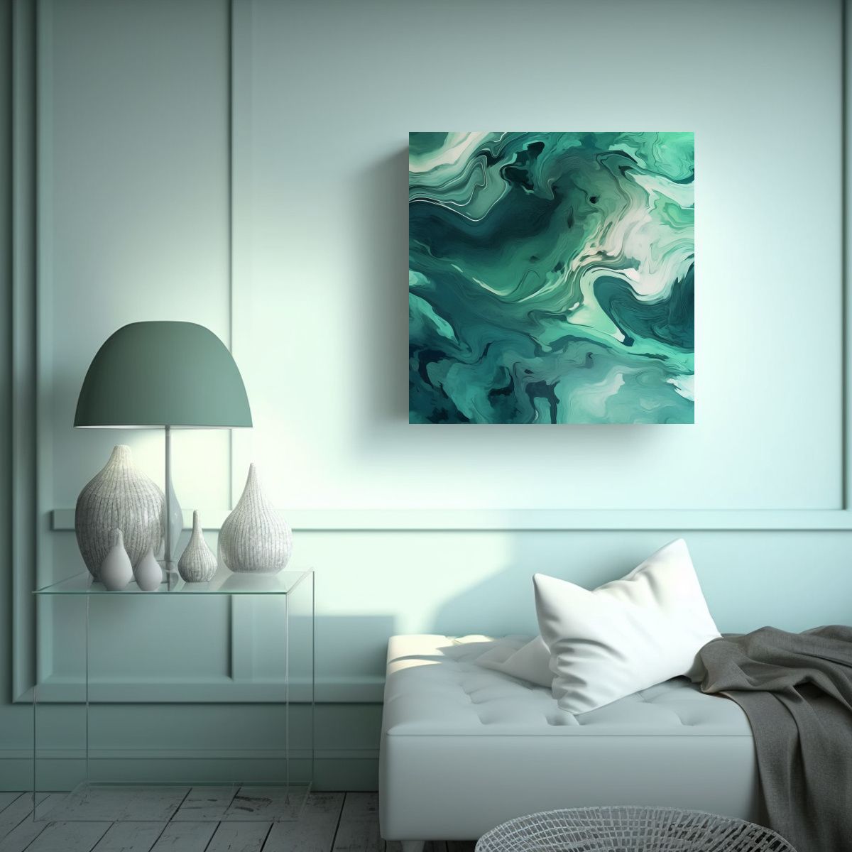 GENERICO - Tela En Bastidor Cuadrado Poder Pintura Abstracta 50x50 Cm