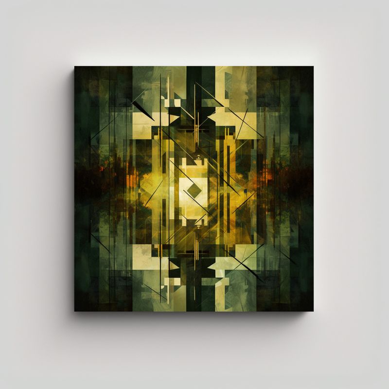 GENERICO - Pintura Geométrica Abstracta Arte Diseño 70x70 Cm