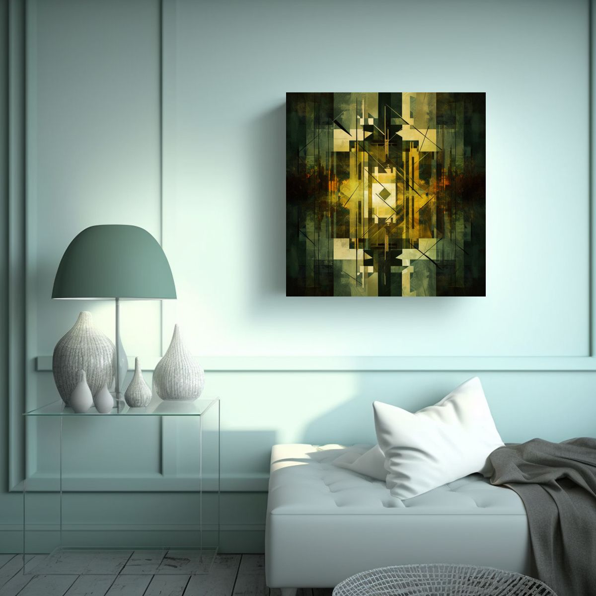 GENERICO - Pintura Geométrica Abstracta Arte Diseño 70x70 Cm.