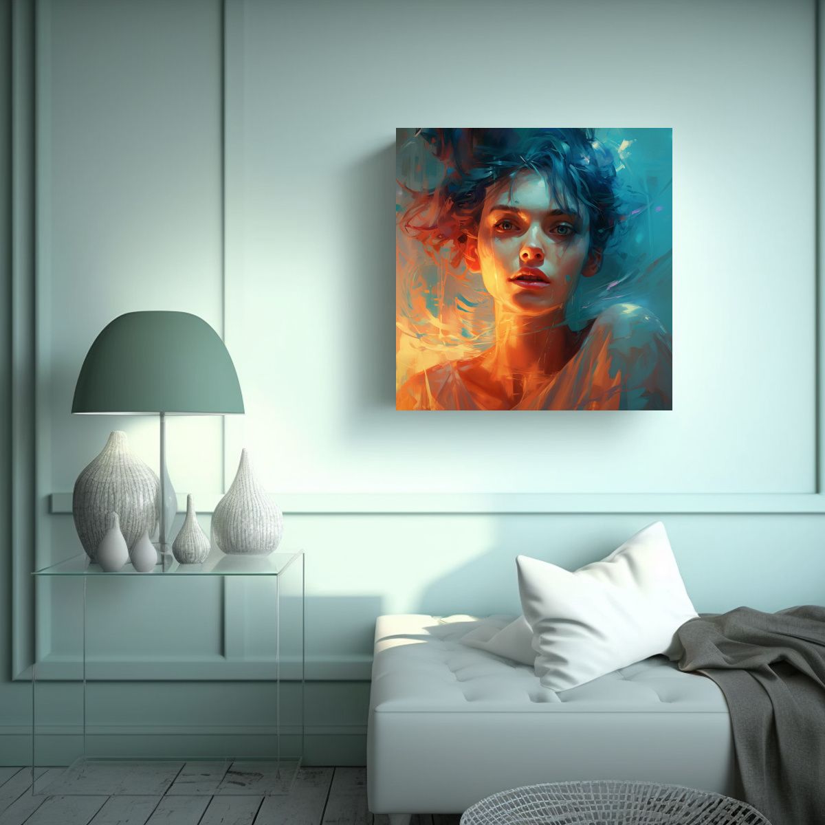 GENERICO - Pinturas Decorativas Lienzo Finas Líneas 90x90 Cm