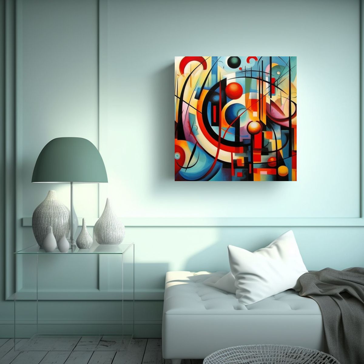 GENERICO - Pintura De Arte Abstracto Estilo Galería Para 60x60 Cm