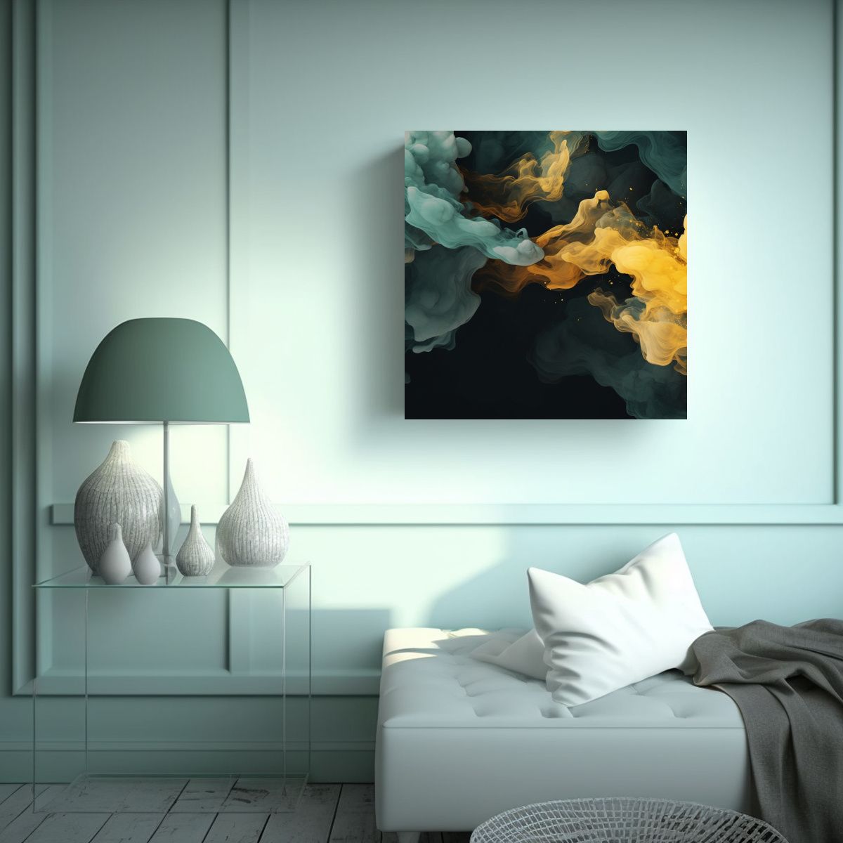 GENERICO - Lienzo Alegre Con Fondo Sofisticado 1690, Espacio 70x70 Cm