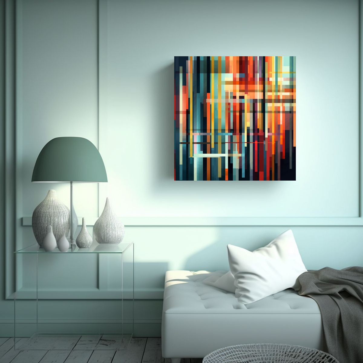 GENERICO - Pinturas Decorativas Geométricas De Líneas 90x90 Cm