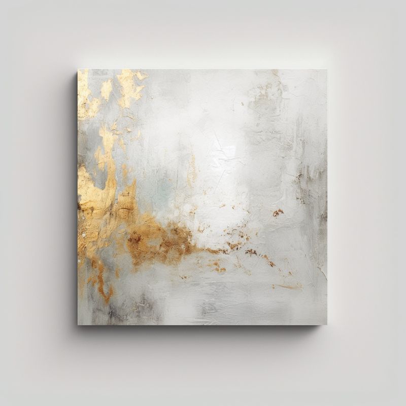 GENERICO - Pintura Estilo Galería Con Fondo Blanco Y Texto 90x90 Cm