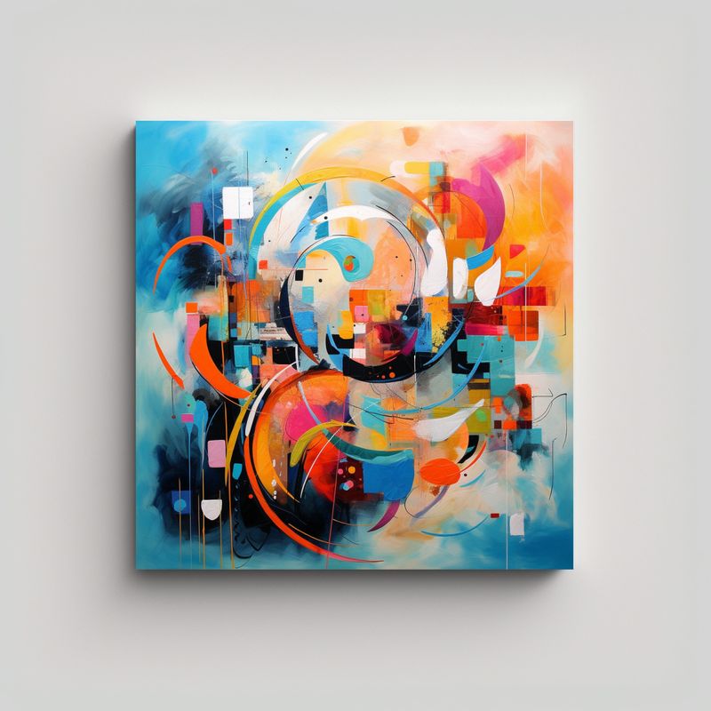 GENERICO - Pinturas Abstractas Coloridas De Arte Cuadro Para 90x90 Cm