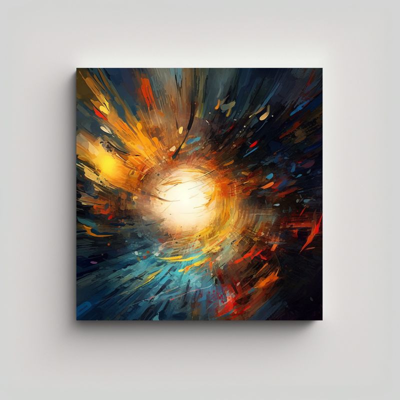 GENERICO - Lienzo Abstracto Radiante Con Lentes Estrechos 80x80 Cm