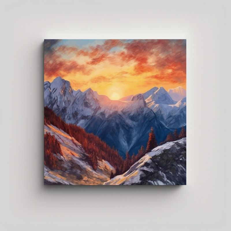 GENERICO - Lienzo Diseño Intensidad Pintura Del Paisaje Del 70x70 Cm